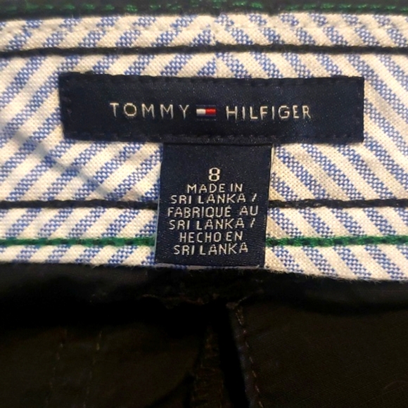 TOMMY HILFIGER ADJUSTABLE LENGTH BLACK BELTED CARGO SHORTS POCKETS SIZE 8 - Picture 5 of 10